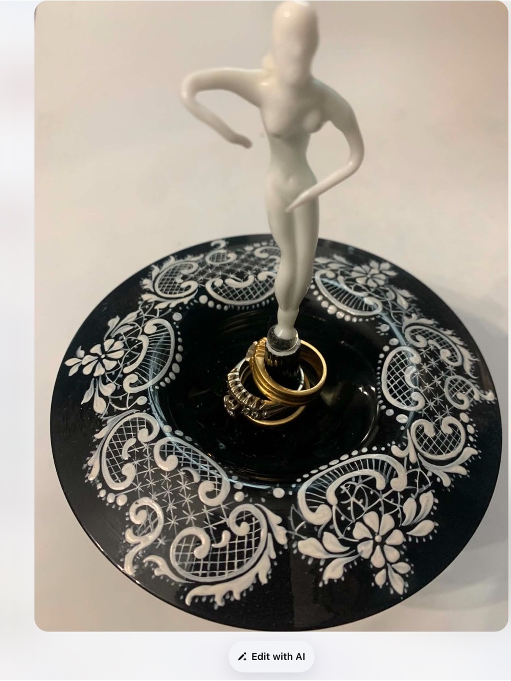 Vintage dancing lady trinket dish
